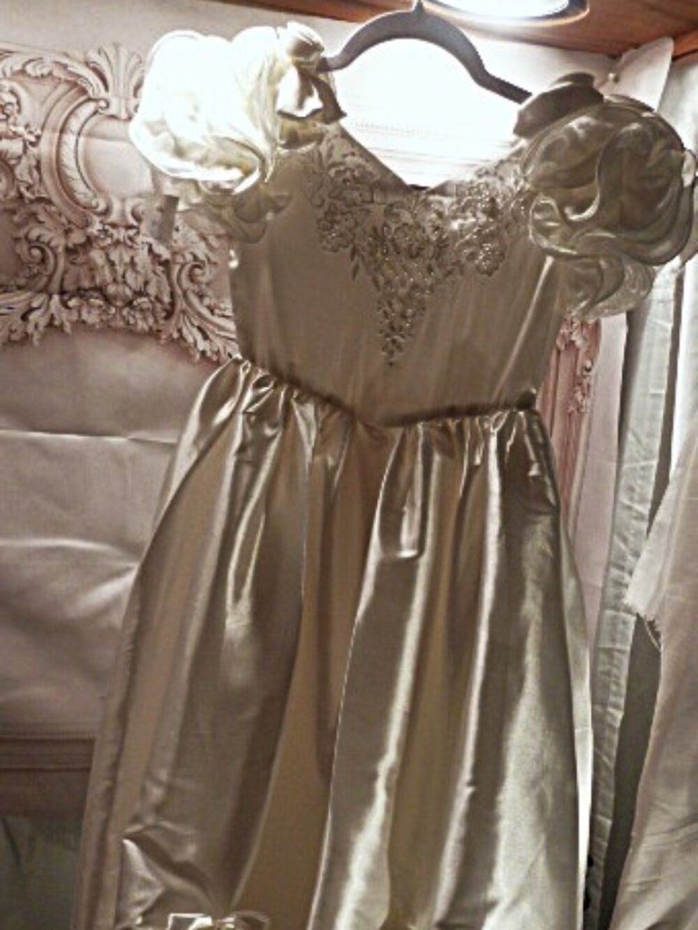 Eden Bridal ivory flower girl dress.